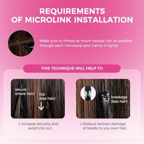 Lashey Micro Link Hair Extensions Human Hair Natural Black 14 Inch Yaki Straight Micro Beads 50g 50s Micro Loop Micro Ring Human Hair Invisible for Women