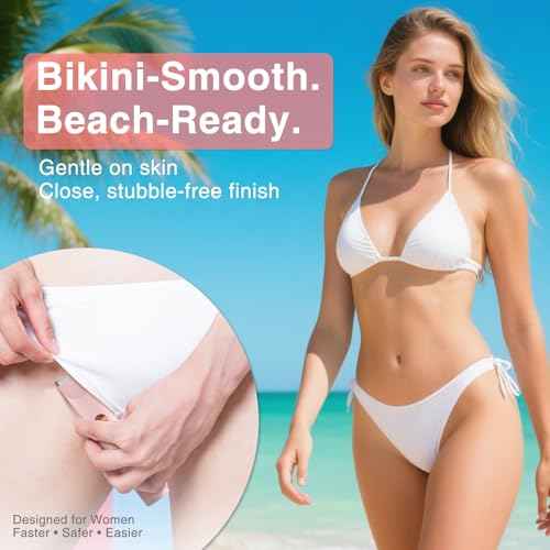 Dual-Head Bikini Trimmer for Women ? 2-in-1 Electric Razor, IP67 Waterproof Wet & Dry Pubic Hair Trimmer, Face & Body Shaver with LED% Display, USB-C Rechargeable-X1 Pro Petal Pink