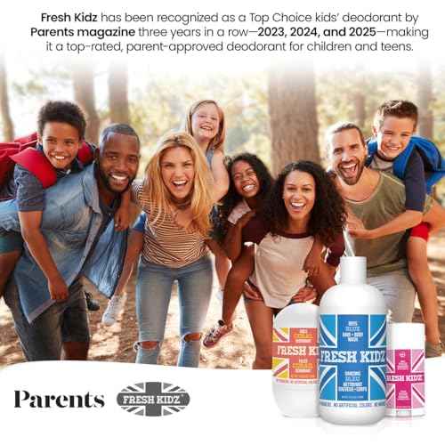 Fresh Kidz Deodorant Stick for Kids and Teens - Baking Soda and Aluminum-free 24 Hour Protection for Sensitive Skin - Boys "Blue", 2.65 oz / 75 g