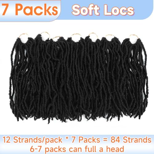 Soft Locs 10 Inch Faux Locs Crochet Hair 7 Packs Short Soft Locs Crochet Hair For Kids Pre Looped Soft Faux Loc Butterfly Hair Crochet Braids(10inch, 7 Packs, 1B)