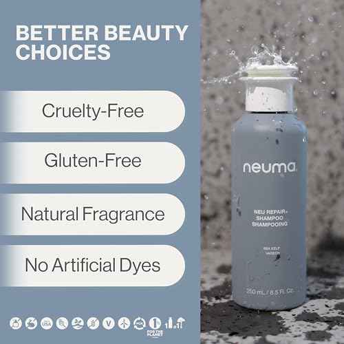Neuma Neu Repair Shampoo - Revitalizes, and Strengthens Damaged Hair, Sulfate-Free, Lemon, Lavender and Fir Needle Scent