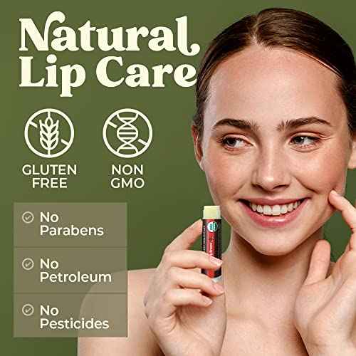Earth's Daughter USDA Organic Lip Balm 12-Pack (2x 6-Packs) - Fruit Flavors, Beeswax, Coconut Oil, Vitamin E - Best Lip Repair Chapstick for Dry Cracked Lips - Moisturizing Lip Care