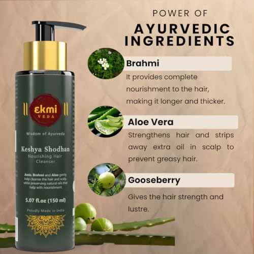 Ayurvedic Hair Growth Sulfate Free Shampoo With Reetha, Shikakai, Bhringraj, Amla For Hair Loss Control. Hair Regrowth Treatment For Women & Men. Hair Thickening Rosemary Shampoo, 5.07 Fl Oz