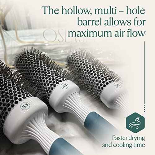 Professional Blow Drying Brush Set - Ceramic Ionic Thermal Brushes for Styling Wet Hair, 3 Round Brushes with Travel Bag for Women