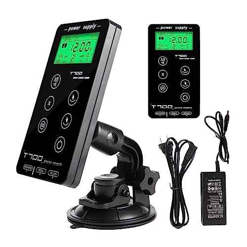 Dragoart T700 Tattoo Power Supply 3-18v Professional Tattoo Power Supply Box for Coil & Rotary Tattoo Machine, 6 Preset Voltages/Liner Shader Switch/2 Foot Pedal Modes/Touch Screen/Adjustable Stand