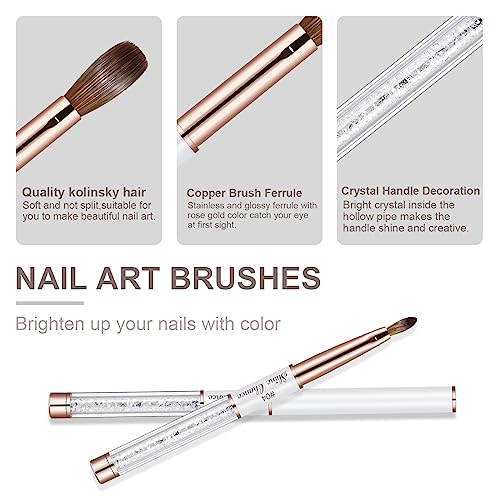 Shine Chance Acrylic Nail Brush Size 4, 100% Real Kolinsky Art Nail Brush for Acrylic Powder Application, Handmade Women Manicure Nail Extension Tool for Professional DIY Home Salon and Beginners