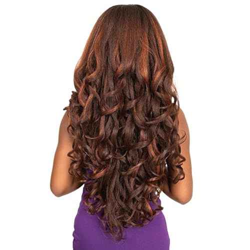 Janet Collection melt HD 360 HUMAN HAIR BLEND PRIME UNIMIX Hand-Tied 13X6 Frontal Baby Hair Transparent Lace GLUELESS TUPI WIG With SOFT YAKY TEXTURE. (COLOR #1)