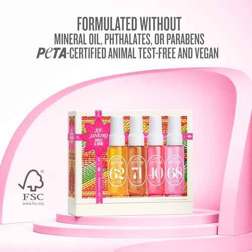 SOL DE JANEIRO Spritz & Shine Cheirosa Perfume Mist Set | Amazon Exclusive | Perfume Mist Discovery Set of 4 | Holiday Gift Set | $48 Value