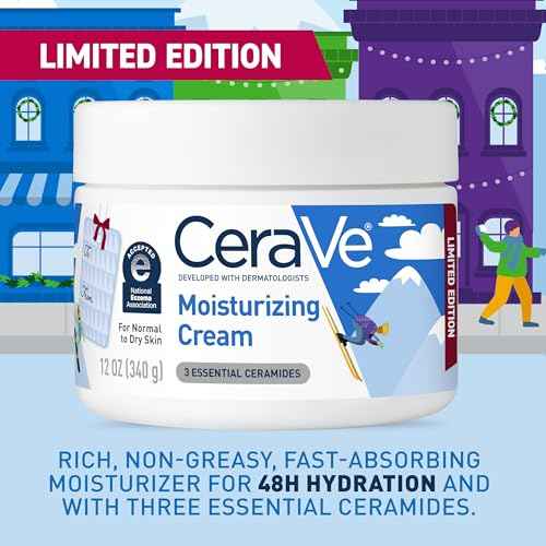 CeraVe Apr?s Ski Moisturizing Cream, Body and Face Moisturizer for Dry Skin, Body Cream with Hyaluronic Acid and Ceramides, Daily Moisturizer, Oil-Free, Fragrance Free, Non-Comedogenic, 12 Ounce