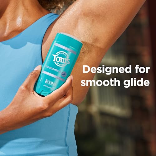 Tom¡¯s of Maine Unscented Aluminum Free Natural Deodorant For Women & Men | Goes on Clear | Odor & Wetness Protection | Naturally Derived and Moisture-Locking Ingredients | 3.25 oz (2 Pack)