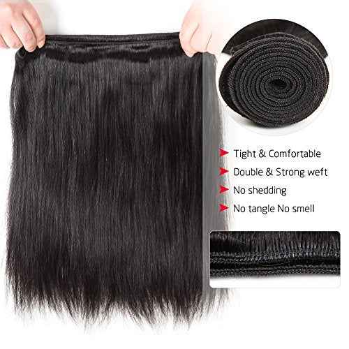 CYNOSURE 10A Straight Human Hair 3 Bundles 18 20 22inches Brazilian Virgin Unprocessed Straight Hair Weave Bundles Natural Color