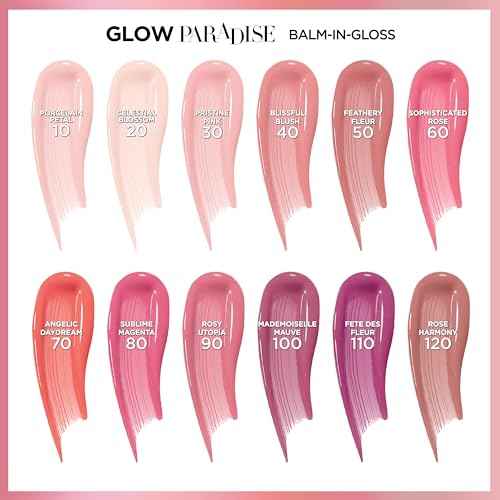 L'Oreal Paris Glow Paradise Hydrating Tinted Lip Balm-in-Gloss with Pomegranate Extract & Hyaluronic Acid, Ultra-Gentle, Non-Sticky Formula, Rose Harmony, 0.23 Fl Oz