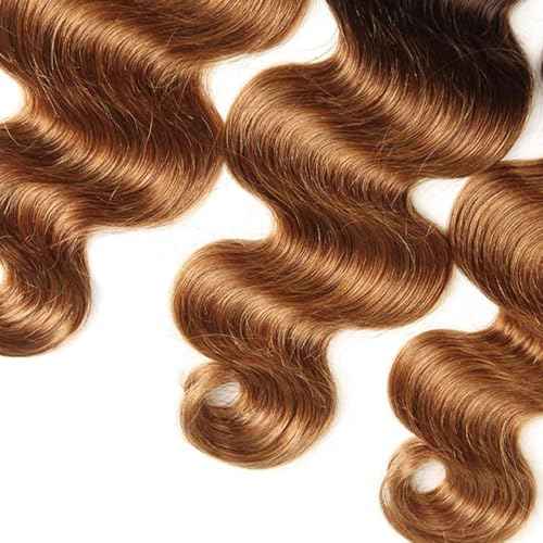 T1B430 Ombre Brown Bundles Human Hair 22 24 26 Inch Body Wave Human Hair Bundles Human Hair Brown Bundle T1B/4/30 12A Unprocessed Brazilian Virgin Hair Quick Weave for Black Women