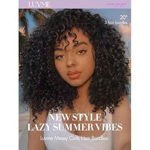 LUVME Real Human Hair Bundles 16 Inch Virgin Hair Messy Burmese Curly 1 Bundle Human Hair 100% Unprocessed 15A Grade Virgin Hair Quick Weave Extensions Natural Black