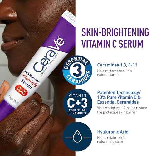 CeraVe Vitamin C Serum and Night Cream Skin Care Set, Brightening Serum with 10% Pure Vitamin C & Night Moisturizer with Peptides + Hyaluronic Acid, Travel Essentials, 1oz Vit C + 1.7oz Moisturizer