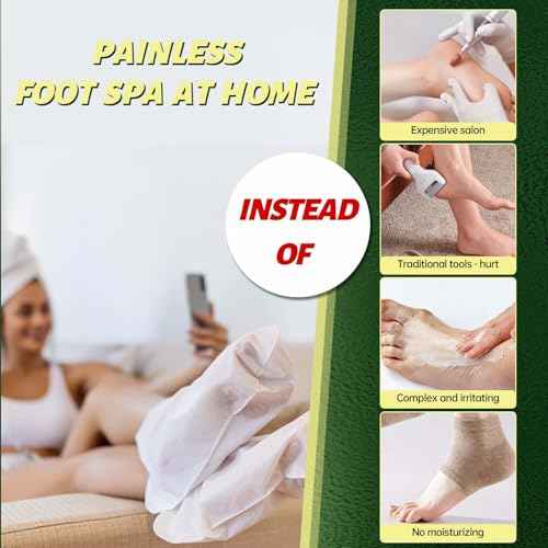Foot Peeling Mask, Natural Exfoliating Foot Mask, Dead Skin Callus Remover Repair Heels, Hydrating Foot Care for Dry Cracked Feet (6 Pack)