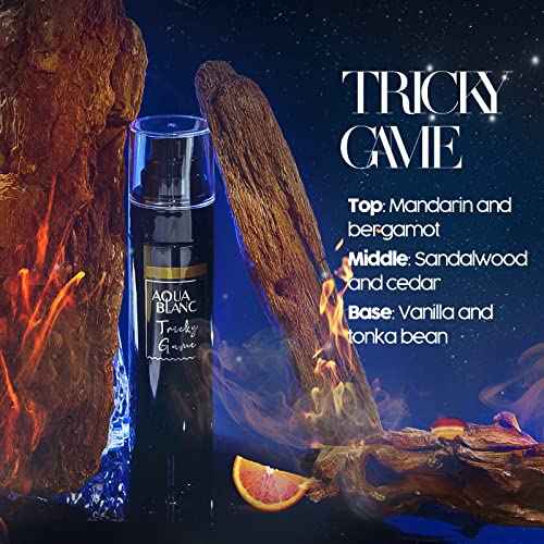 Body Spray For Men, Mens Body Spray, Deodorant For Men Refreshing Fragrance Mist, Pack of 3, Each 3.4 Fl Oz, Tricky Game, Blue, Agiomme