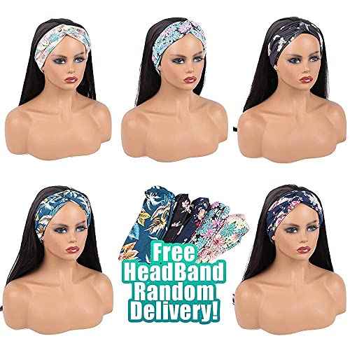 TNICE Headband Wig Human Hair Straight 22 Inch Headband Wigs for Black Women Glueless None Lace Front Human Hair Wigs Brazilian Virgin Hair Machine Made Headband Wigs 150% Density Natural Color