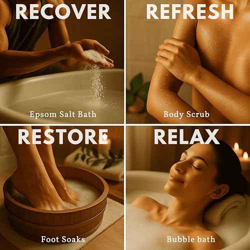 Epsom Salt Plus Bubbles ? Lavender Scented Foaming Bath Soak ? Magnesium Sulfate for Muscle Recovery, Stress Relief & Relaxation ? Great for Aromatherapy ? 12 oz