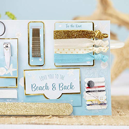 Wedding Day Emergency Kit for Bride, Beach Party Wedding Survival Kit, Bridal Shower Gift Set with Cosmetic Bag, Gift for The Bride, Bridesmaid Gifts