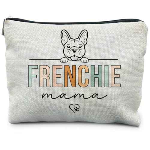 French Bulldog Gifts for Women, Frenchie Gifts for French Bulldog Lover, Dog Mama Makeup Bag Cosmetic Pouch