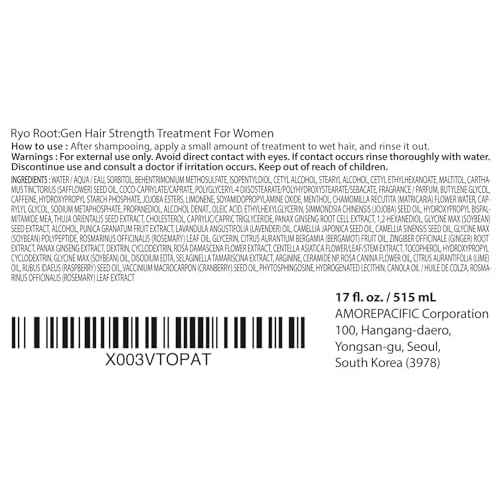 RYO Root Gen Hair Loss Care Treatment for Women 17.4 Fl Oz, 515ml
