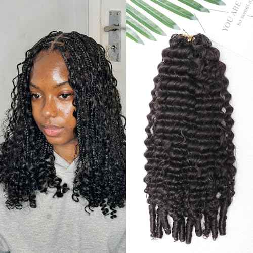 Feather Crochet Human Hair With Tight Curly Ends Invisible Knots Deep Curly Crochet Human Hair Extensions Knotless Pre-Separated 16inch 120g