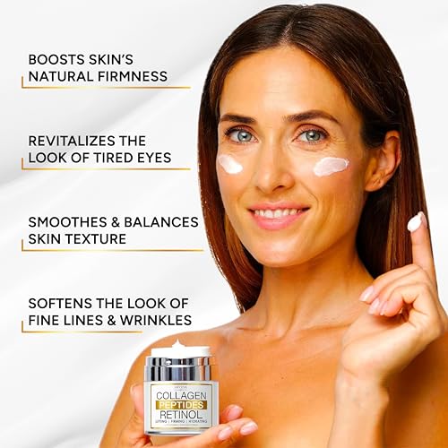 Retinol Cream for Face with Collagen, Peptides - Anti Aging Wrinkle Cream for Women and Men - Day-Night Facial Moisturizer with Hyaluronic Acid - Tightening and Skin Firming - Neck & D?collet?