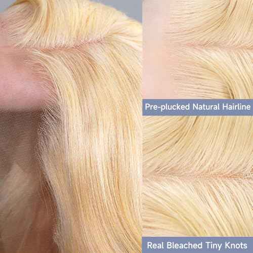 613 13x6 Lace Front Wig Human Hair Blonde Wig Human Hair Body Wave Lace Front Wigs Human Hair Pre Plucked 210 Density 613 HD Lace Frontal Wigs 28 Inch