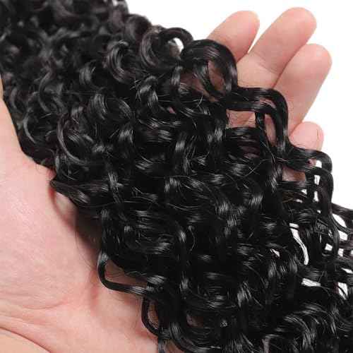 Water Wave Human Hair Bundles 12 14 16 Inch 12A Wet and Wavy Bundles Human Hair 100% Unprocessed Brazilian Virgin Hair Water Wave Curly Weave Extensions Natural Black