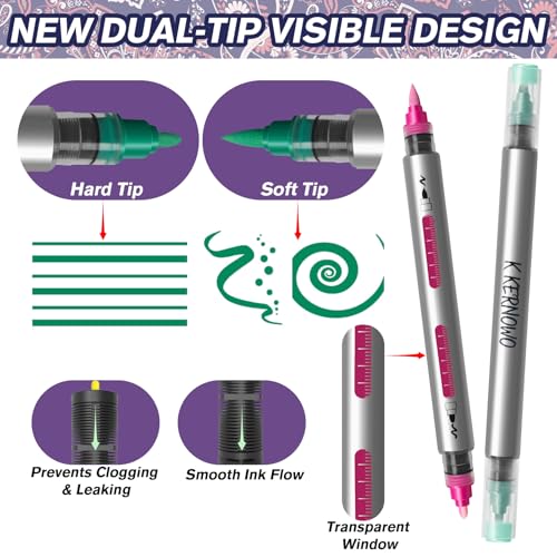 K KERNOWO Temporary Tattoo Markers for Skin - Henna Body Tattoo Kit Dual-End Visible Capacity Tattoo Pen for Girls & Adults, Body Painting Kit Teen Girl Gifts Trendy Stuff, Cool Birthday Gift for Teen
