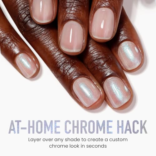 LONDONTOWN Nail Polish/Topper - Chrome Glaze - Enhanced Color Long Lasting Top Nail Coat Gel-free Shine Nail Look, 0.4 oz