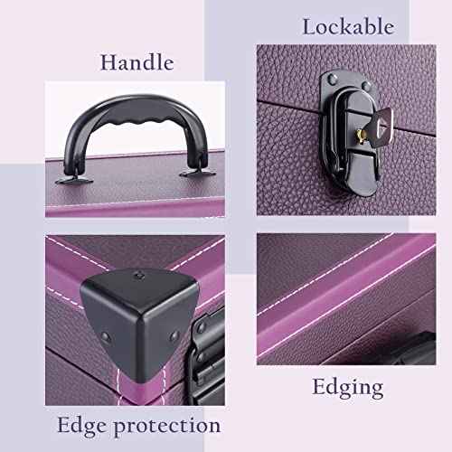 FRENESSA Rolling Nail Case Wheeled Manicure Storage Case Polish Organizer Professional Makeup Trolley for Studio or Travelling Nail Technician Artists Cosmetologist Stylist - Vegan Leather