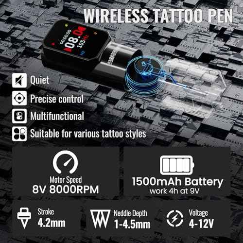 Wormhole Tattoo Gun 85pcs Tattoo Kit Wireless Tattoo Machine with 10 Tattoo Ink, Aluminum Alloy Smart Tattoo Pen with Jump-Start/Dotwork Mode 1500mAh Power 20 Tattoo Needles for Professional Tattooist
