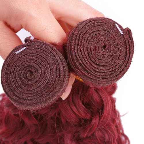 Burgundy Bundles Human Hair 99J Burgundy Deep Wave Bundle 32 inch Unprocessed Virgin Hair Extensions Wine Red Bundles