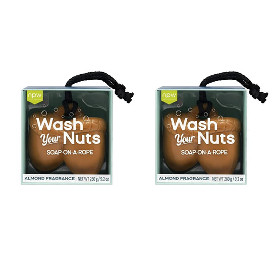 NPW-USA Hello Handsome Wash Your Nuts Soap-On-A-Rope, Nutty Almond (Pack of 2)