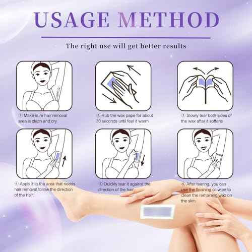 72PCS Wax Strips for Hair Removal, 48 Body & 24 Face Wax Strips with 8 calming Oil Wipes, At Home Waxing Kit for Women & Men - Body, Arms, Legs, Back, Bikini & Brazilian, Hypoallergenic All Skin Types