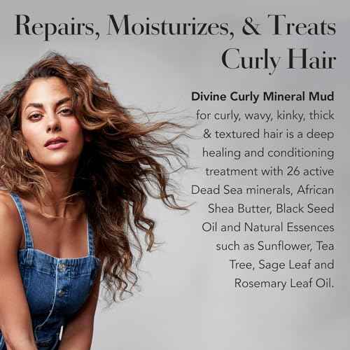 Saphira Divine Mineral Mud for Curly and Wavy Hair, Hair Moisturizer and Deep Conditioning Hair Mask for Shine and Bounce, Sulfate-Free, Paraben-Free, Vegan, 16.9 Ounce