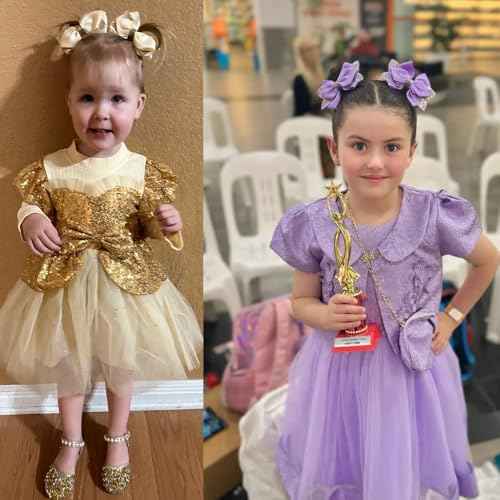 12pcs 4 Inch Hair Bows for Girls - Christmas Hair Clips with Alligator Clip, Glitter & Sparkly Ribbon Bows - Barrettes & Hairpins for Teens, Toddler, Kids