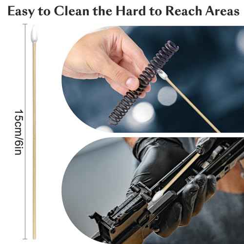 1000 ct Gun Cleaning Swabs - 6-Inch Cotton Swabs with Pointed Tips for Versatile and Effective Cleaning of Guns, Jewelry, and More, Made with Original Cotton and Natural Wood