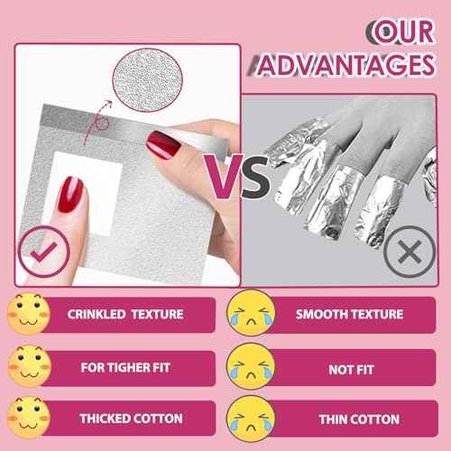 Foil Nail Wraps SHEERBLISS Nail Foils Soak Off 100PCS Nail Foil Wraps For Soak Off Gel Polish Remover,with 1pcs Cuticle Pusher for Removing Nail Polish at Home
