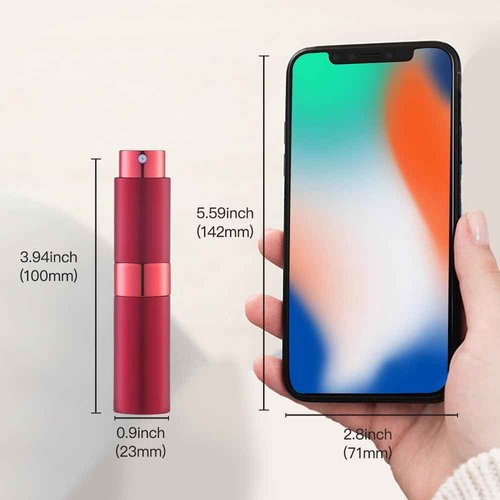 LISAPACK 8ML Atomizer Perfume Spray Bottle for Travel, Empty Refillable Cologne Dispenser, Portable Sprayer (Wine Red)