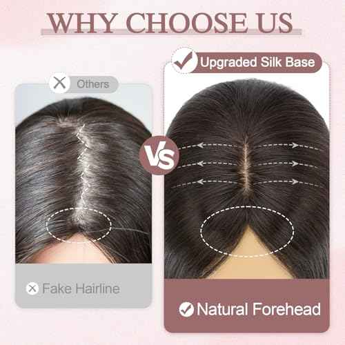 Hair Toppers for Women Real Human Hair Toppers Hairpieces for Women No Bangs Adds Volume 10 Inch 1B Natural Black