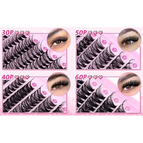 wiwoseo Cluster Eyelash Extensions 560pcs Lash Clusters Wipsy Cluster Lashes D Curl Eyelashes Clusters Individual Lashes DIY Lash Extensions Cluster Lashes Natural Look Eyelashes Clusters (8-16MM)