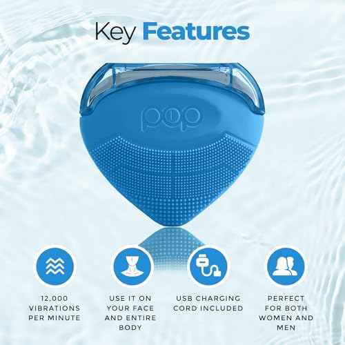 Pop Sonic Strawberry 3 in 1 Skin Exfoliating Cleanser Clean Massage Exfoliate (Blue)