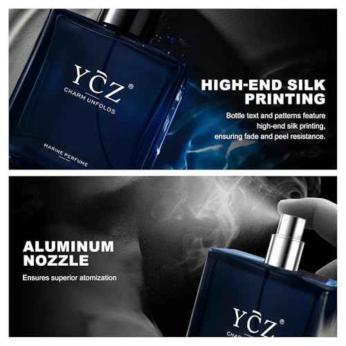 Ycz Charm Unfolds Marine Perfume for Men, 1.7 oz. Long Lasting Eau De Parfum Cologne For Men, Oriental Woody Fragrance - Ideal Special Occasions, Making it the Ideal gentlemen¡¯s Gift