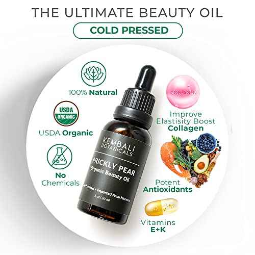 Prickly Pear Seed Oil, Organic, 100% Pure, Cold-Pressed-Unrefined, for Skin, Hair, Nails. Premium Quality, Imported from Morocco