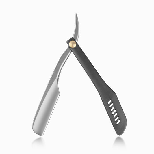 CestoMen Straight Razor, Stainless Steel Professional Barber Straight Edge Razor, Shaver Razor for Men Home Salon Grooming Using - Sliver & Black