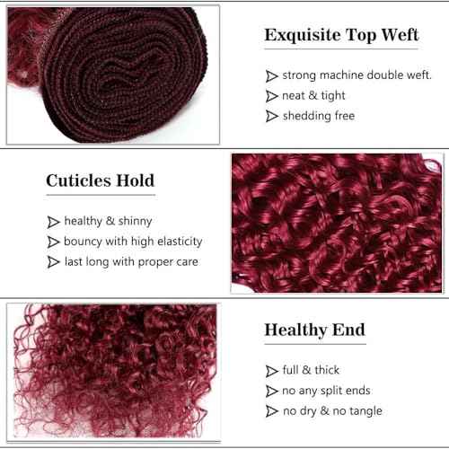 Burgundy Bundles Human Hair 99j Water Wave Bundles 18 20 22 inch Red Bundle Dark Burgundy Water Wave Bundle