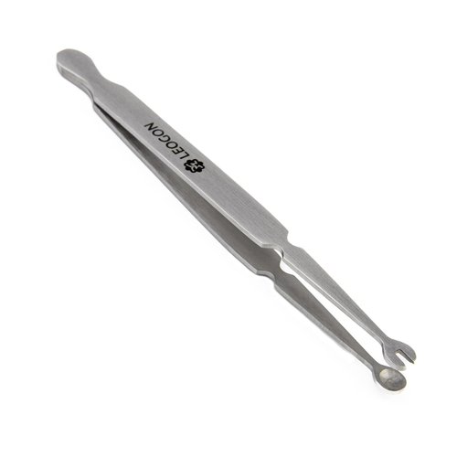 Leogon Piercing Tweezer Ball Grabber Tool | Stainless Steel Piercing Clamps Pliers for Tongue Rings, Labret, Earrings & All Piercings (4.5")